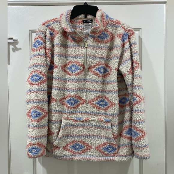 CRANE OFF WHITE GEOMETRIC PULLOVER SWEATER- MEDIUM - Picture 1 of 5
